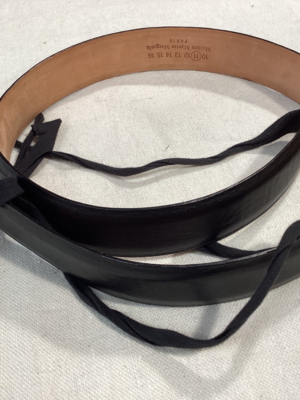 Margiela Maison black leather belt NEW